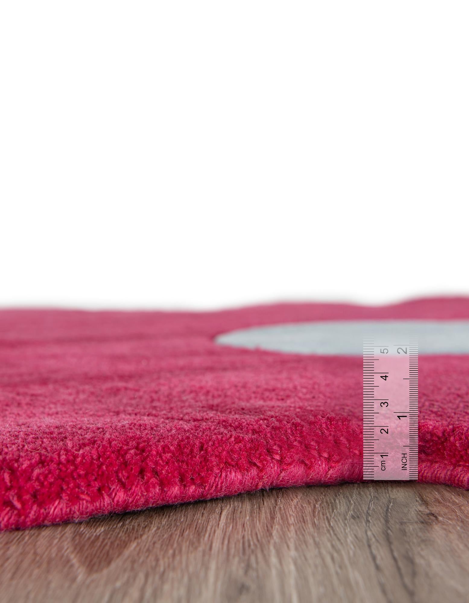 2' 2 x 2' 2 Happy Rugs Funky Flower Wool Round