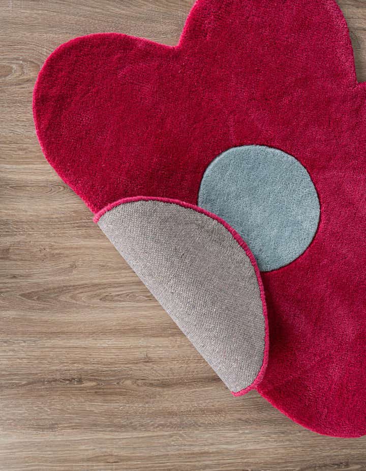 2' 2 x 2' 2 Happy Rugs Funky Flower Wool Round