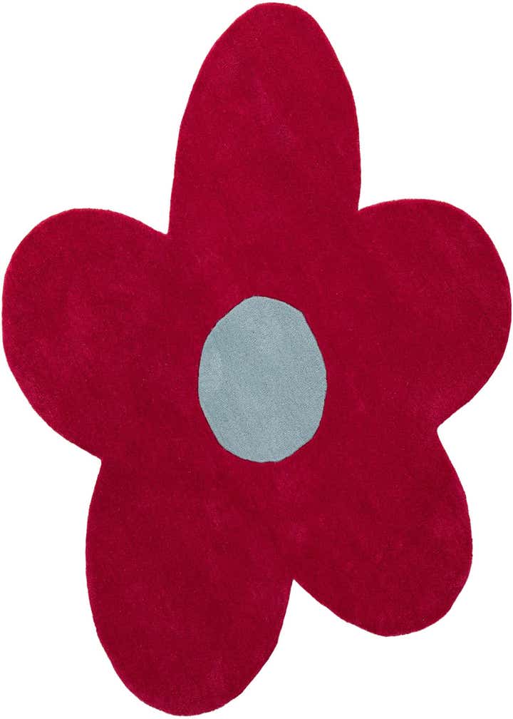 5' 1 x 5' 1 Happy Rugs Funky Flower Wool Round