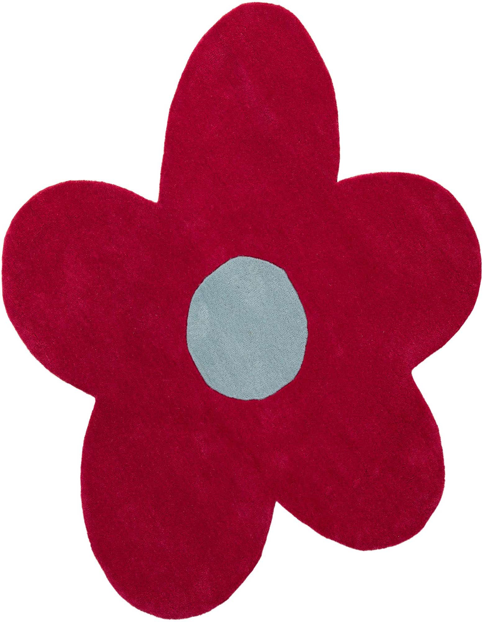 5' 1 x 5' 1 Happy Rugs Funky Flower Wool Round