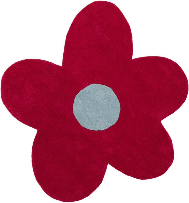 Detail image of 5' 1 x 5' 1 Happy Rugs Funky Flower Wool Round