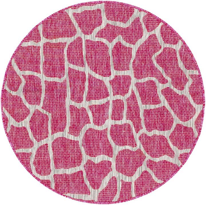 4' x 4' Easy-Clean Safari Indoor / Outdoor Round Rug