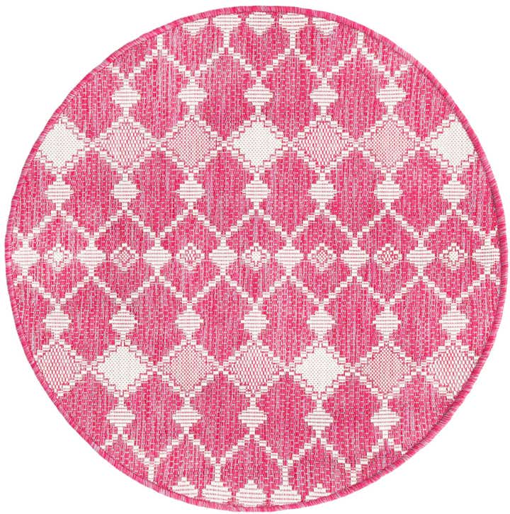3' x 3' Easy-Clean Trellis Indoor / Outdoor Round Rug