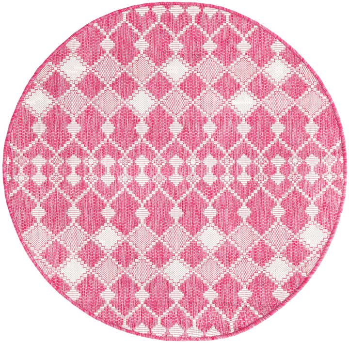10' x 10' Easy-Clean Trellis Indoor / Outdoor Round Rug