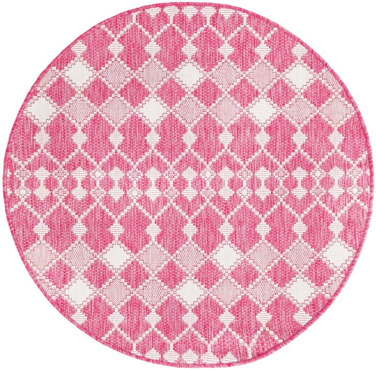 Detail image of 10' x 10' Easy-Clean Trellis Indoor / Outdoor Round Rug