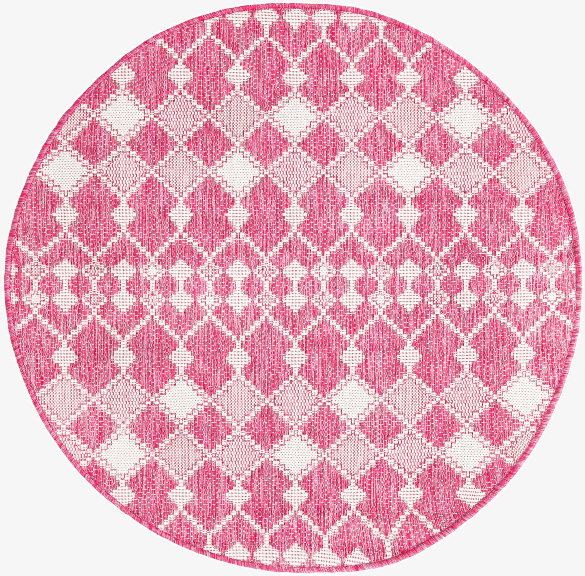 4' x 4'  Washable Trellis Indoor / Outdoor Round Rug