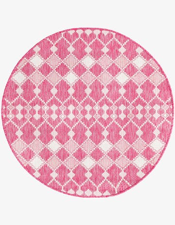 4' x 4' Easy-Clean Trellis Indoor / Outdoor Round Rug