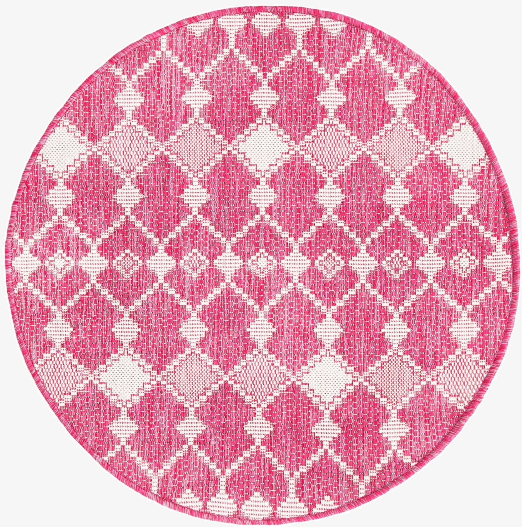 3' x 3'  Washable Trellis Indoor / Outdoor Round Rug