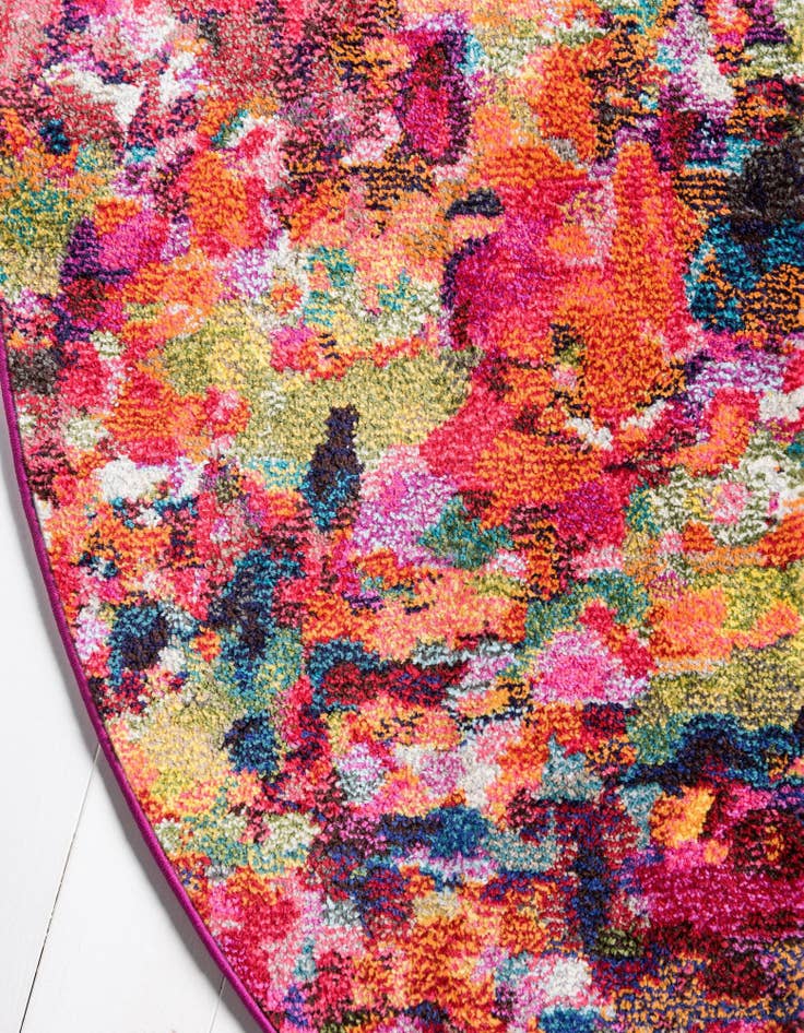 Detail image of 6' x 6'  Washable Spectrum Round Rug