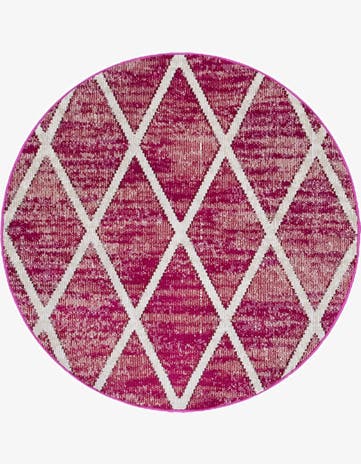Magenta Starlight Round Rug