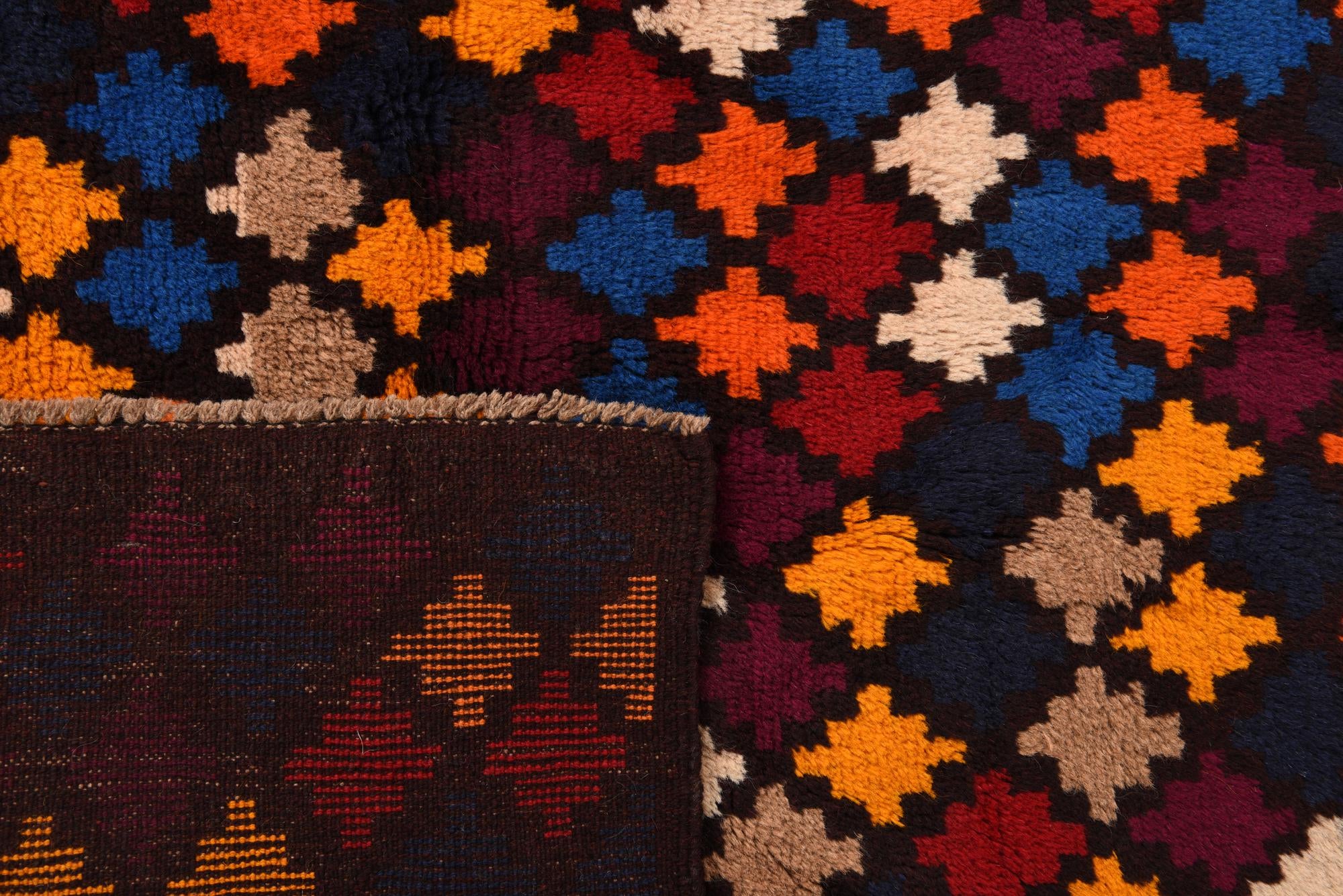 2' 10 x 9' 3 Hand Knotted Balouch Wool Runner Rug