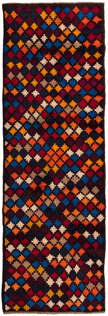 2' 10 x 9' 3 Hand Knotted Balouch Wool Runner Rug