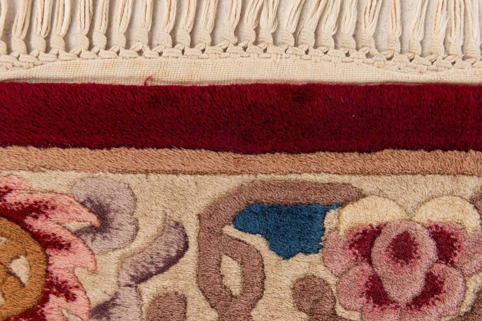 2' 4 x 4' 7 Hand Knotted Carved Pekin Oriental Wool Runner Rug