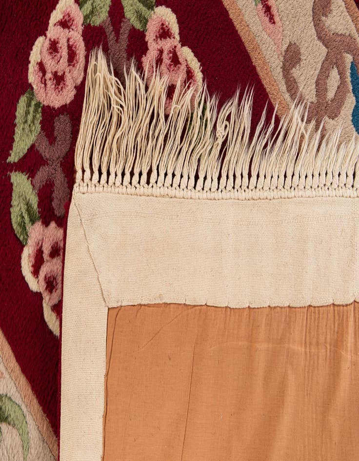 Detail image of 2' 5 x 4' 9  Hand Knotted Carved Pekin Oriental Wool Runner Rug