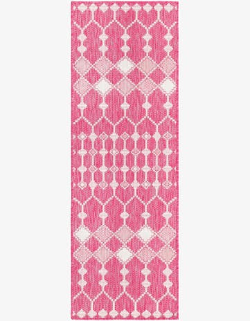Magenta Easy-Clean Lattice Indoor / Outdoor Runner Rug