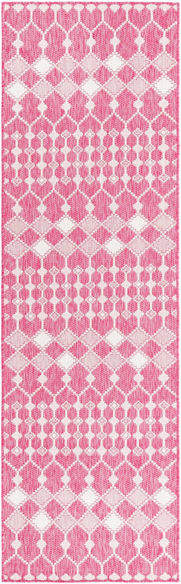 2' 7 x 10' Washable Lattice Indoor / Outdoor Runner Rug