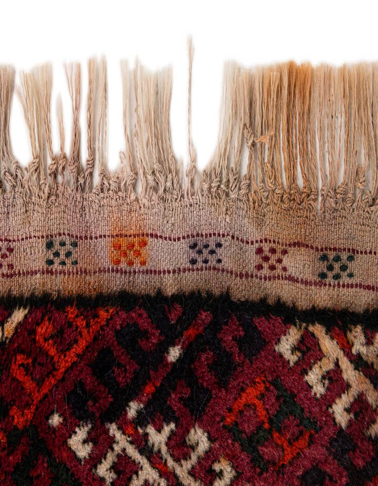 Detail image of 3' 11 x 6' 11  Hand Knotted Torkaman Oriental Wool Runner Rug