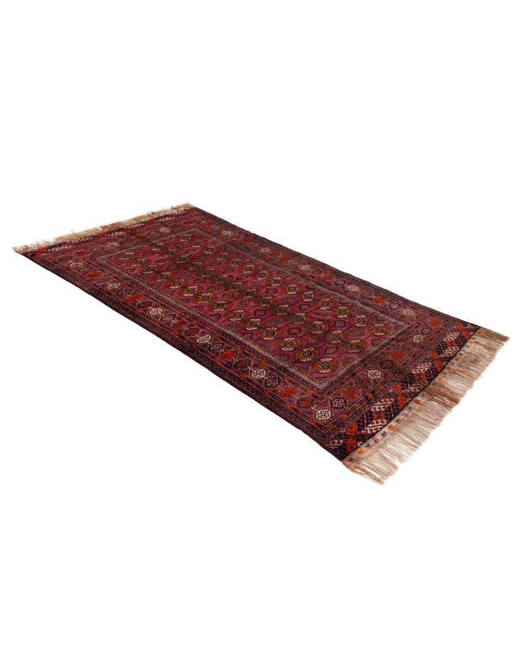 Detail image of 3' 11 x 6' 11  Hand Knotted Torkaman Oriental Wool Runner Rug