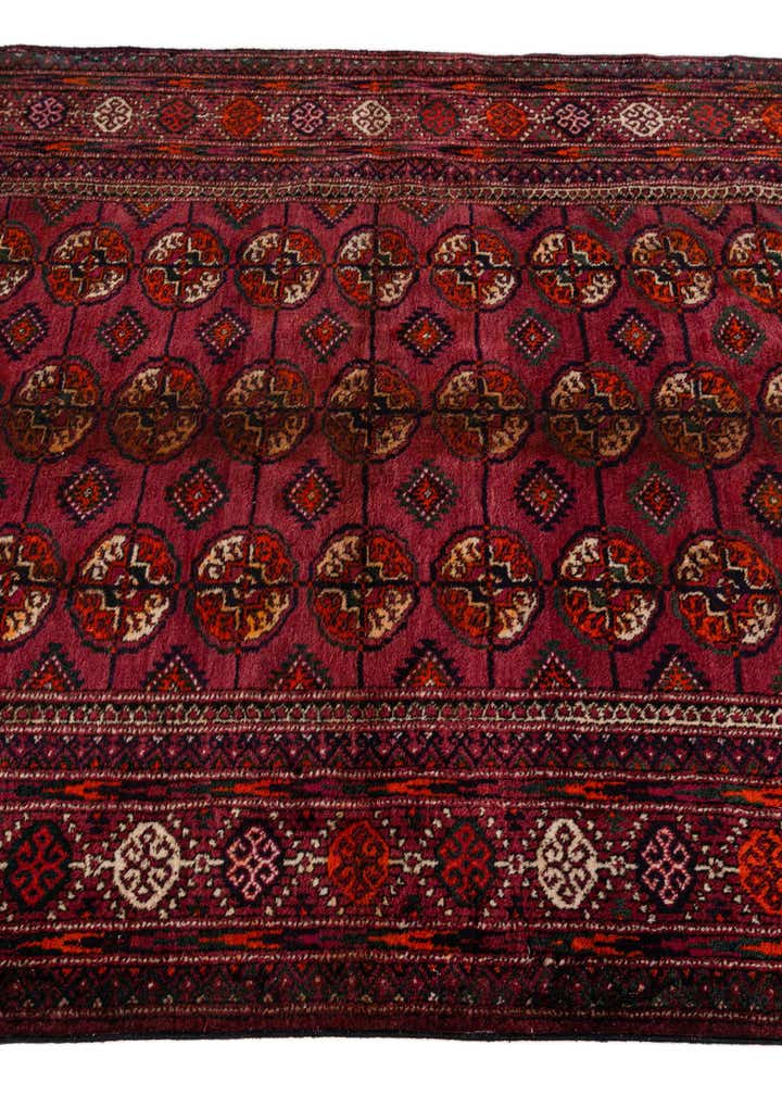 3' 11 x 6' 11 Hand Knotted Torkaman Oriental Wool Runner Rug