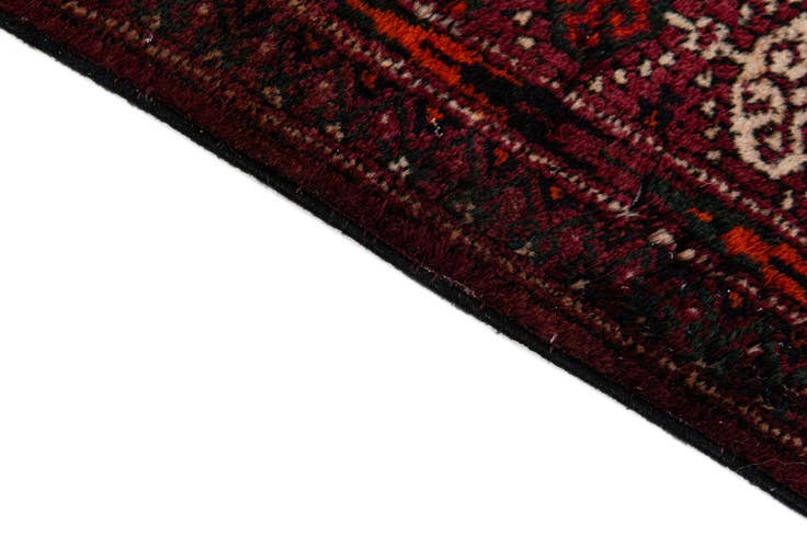 Detail image of 3' 11 x 6' 11 Hand Knotted Torkaman Oriental Wool Runner Rug