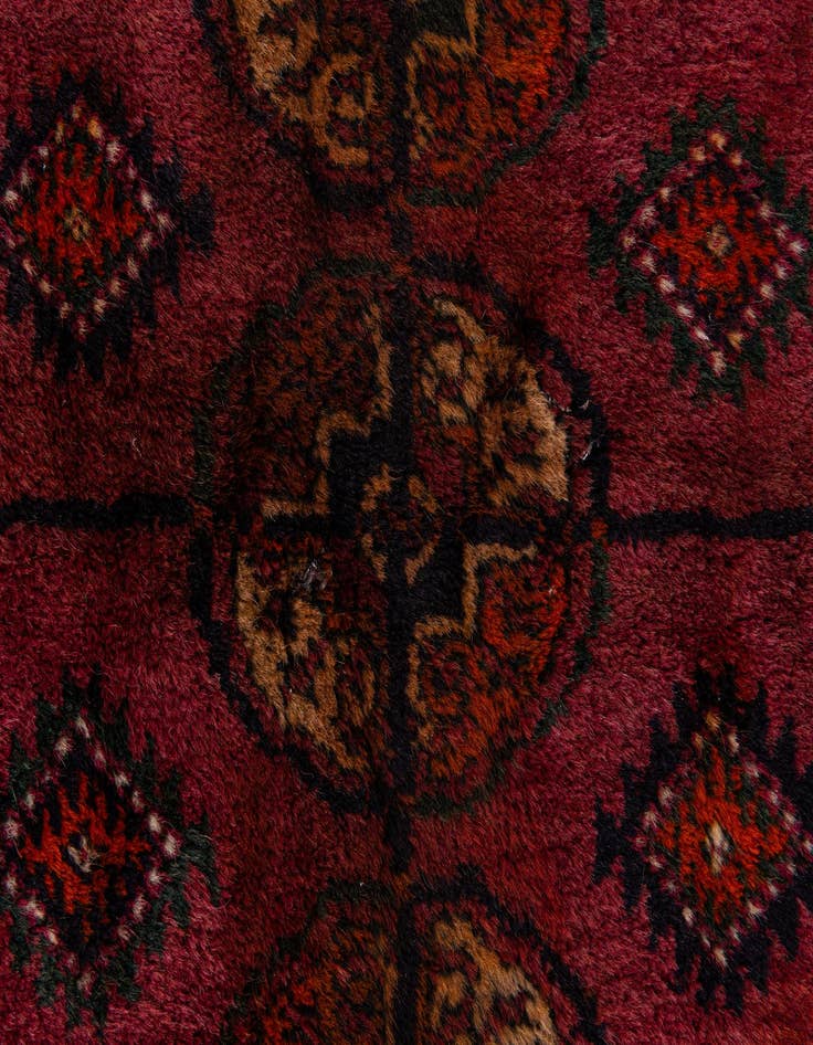 Detail image of 3' 11 x 6' 11  Hand Knotted Torkaman Oriental Wool Runner Rug