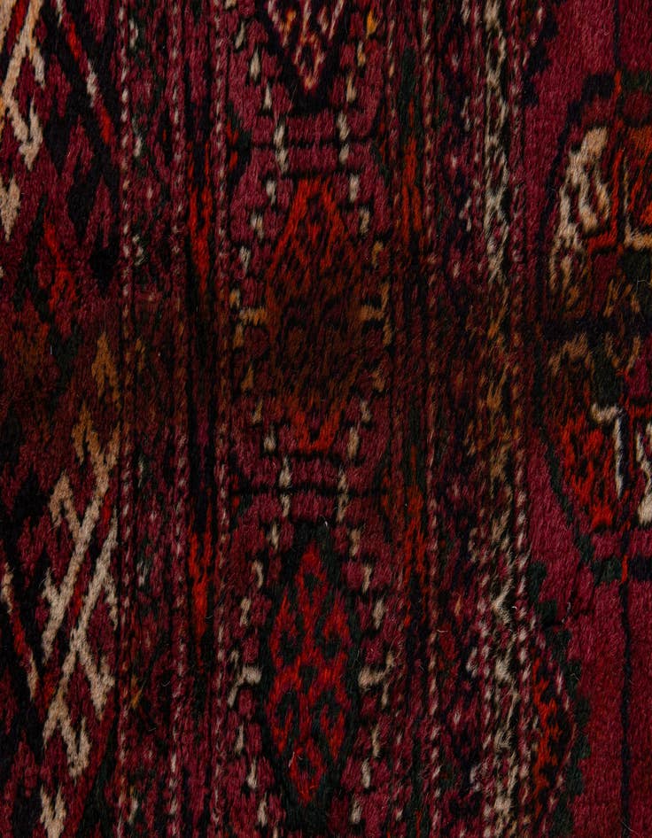 Detail image of 3' 11 x 6' 11  Hand Knotted Torkaman Oriental Wool Runner Rug