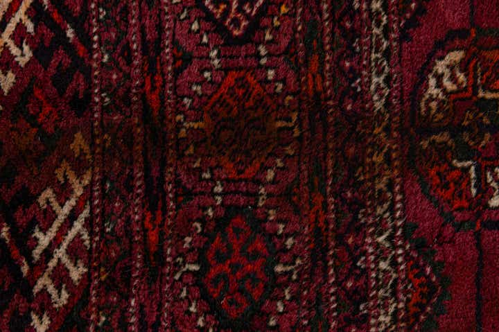3' 11 x 6' 11 Hand Knotted Torkaman Oriental Wool Runner Rug