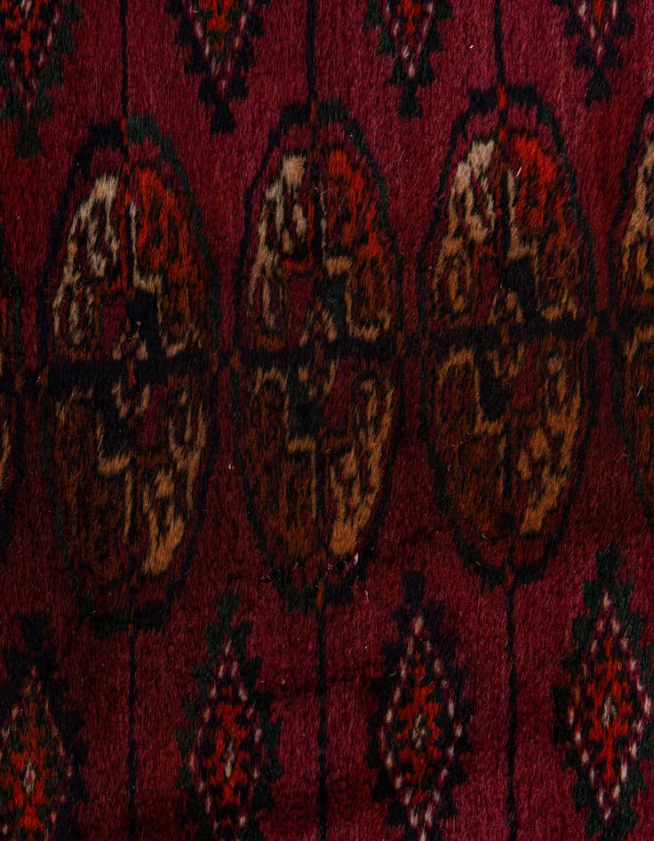 Detail image of 3' 11 x 6' 11  Hand Knotted Torkaman Oriental Wool Runner Rug