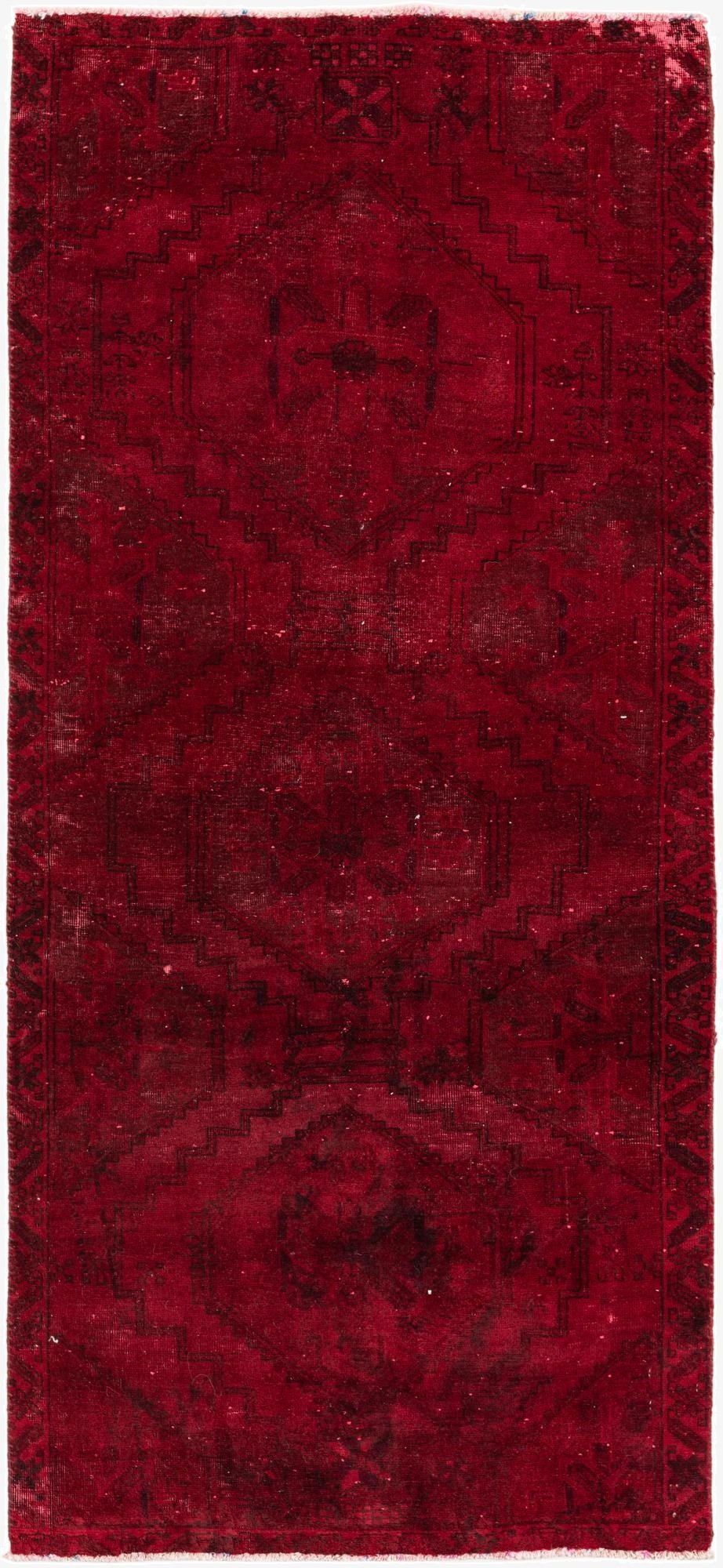 3' 3 x 7' 4  Hand Knotted Ultra Vintage Persian Wool Runner Rug