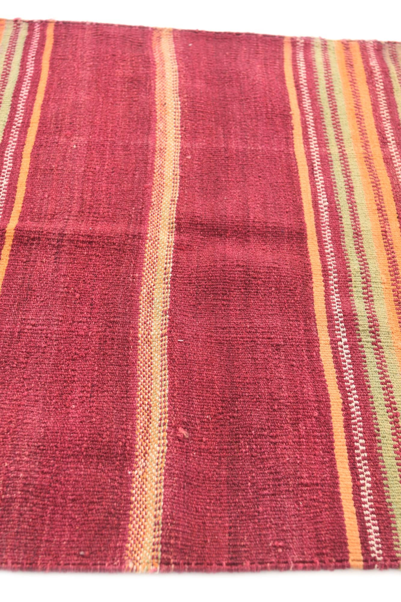 3' 7 x 4' Hand Woven Kilim Afghan Wool Square Rug