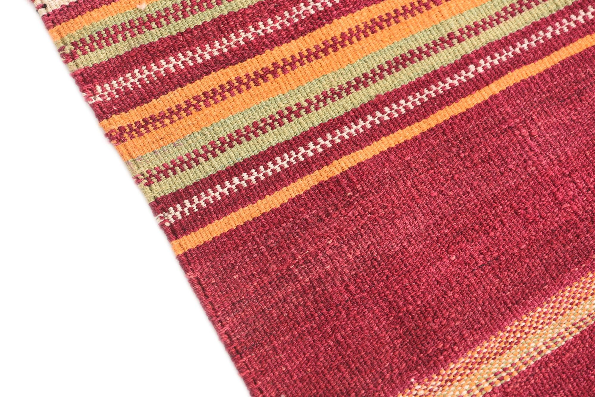 3' 7 x 4' Hand Woven Kilim Afghan Wool Square Rug