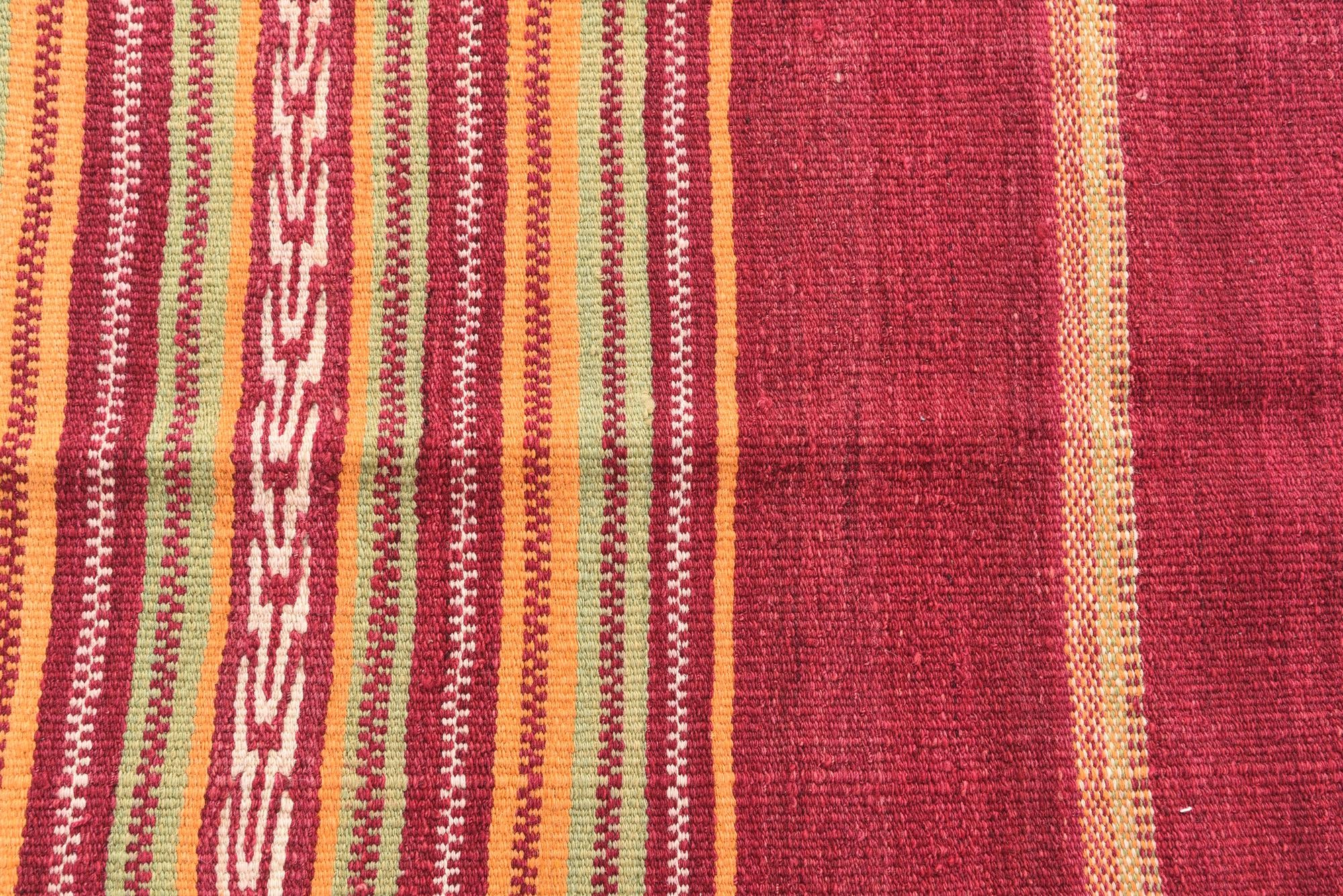 3' 7 x 4' Hand Woven Kilim Afghan Wool Square Rug