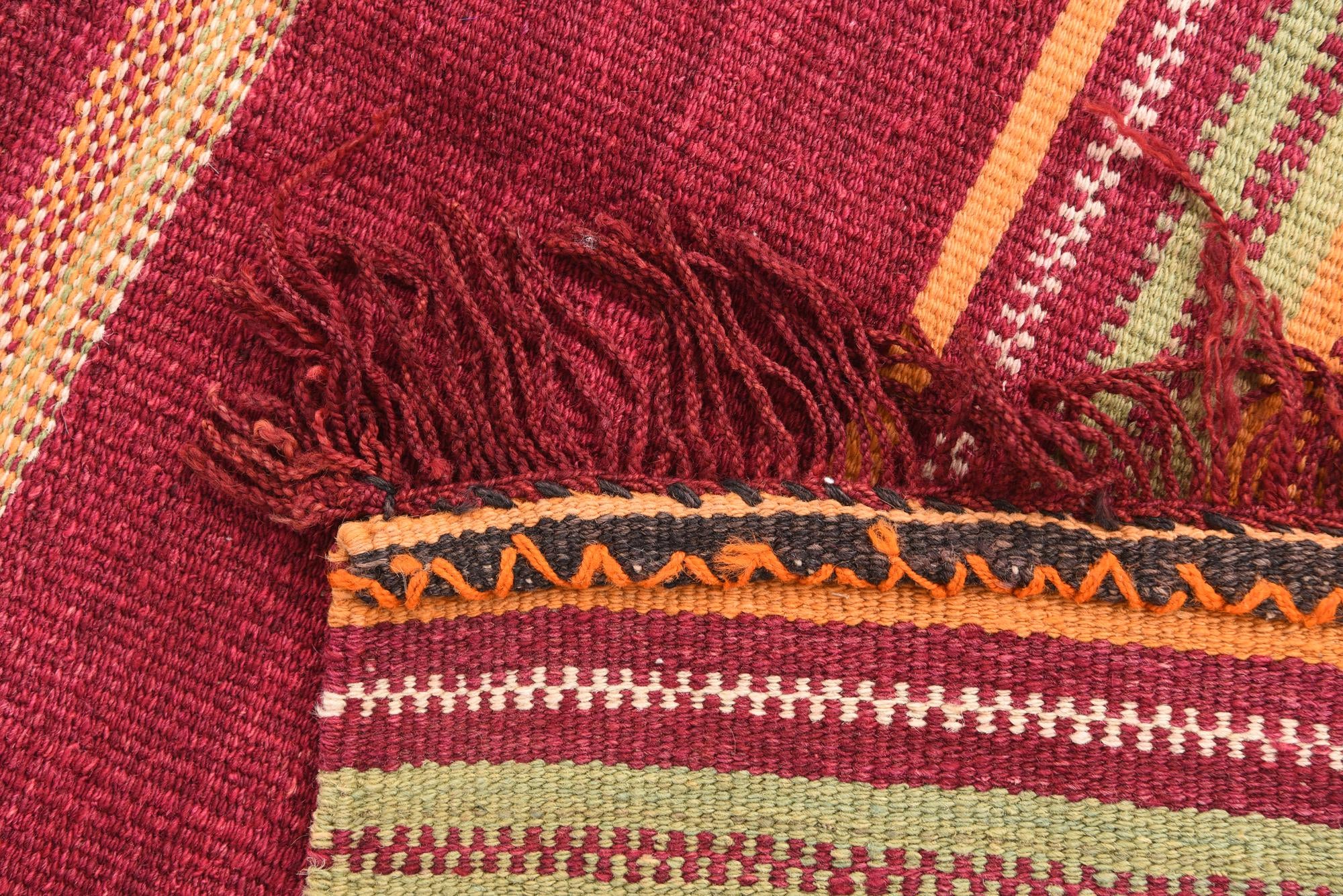 3' 7 x 4' Hand Woven Kilim Afghan Wool Square Rug