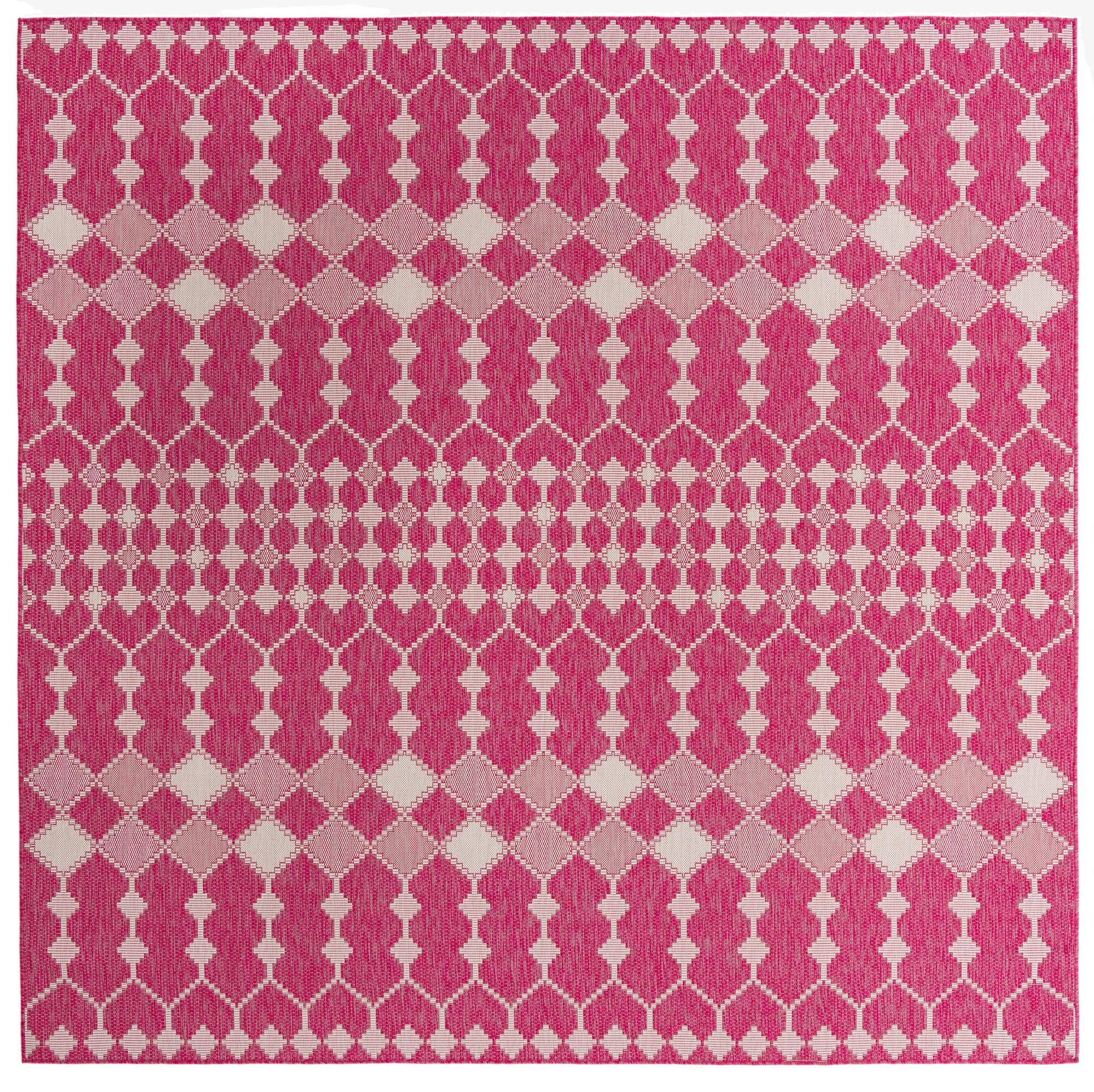 10' x 10' Washable Lattice Indoor / Outdoor Square Rug