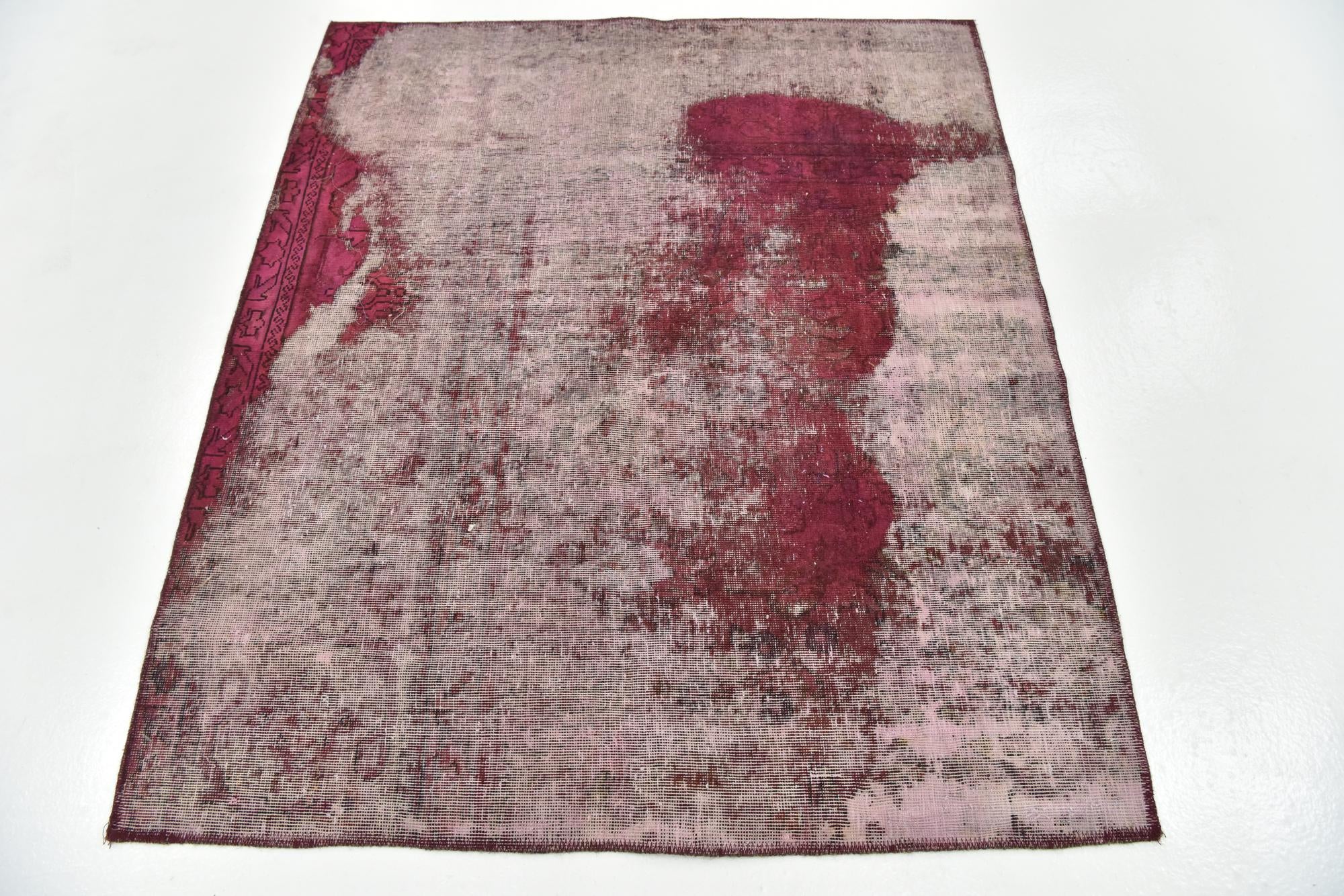 4' 4 x 4' 10 Hand Knotted Ultra Vintage Persian Wool Square Rug