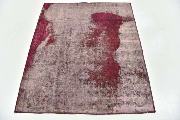 4' 4 x 4' 10 Hand Knotted Ultra Vintage Persian Wool Square Rug