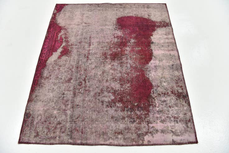 Detail image of 4' 4 x 4' 10 Hand Knotted Ultra Vintage Persian Wool Square Rug