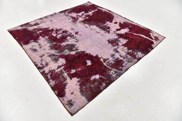 6' 9 x 6' 10 Hand Knotted Ultra Vintage Persian Wool Square Rug
