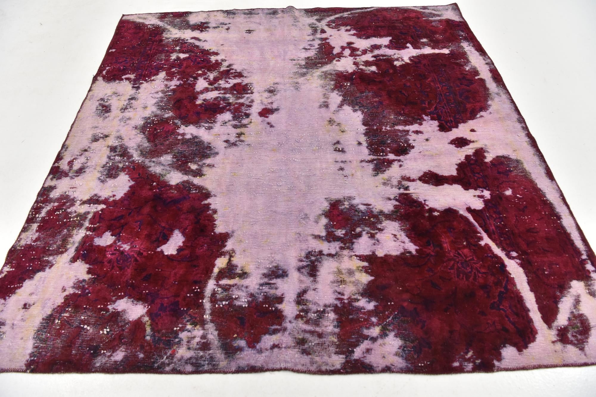 6' 9 x 6' 10 Hand Knotted Ultra Vintage Persian Wool Square Rug