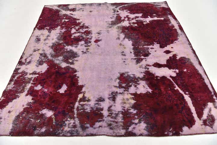 6' 9 x 6' 10 Hand Knotted Ultra Vintage Persian Wool Square Rug