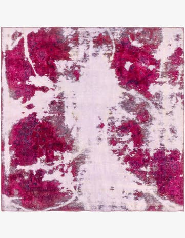 6' 9 x 6' 10 Hand Knotted Ultra Vintage Persian Wool Square Rug