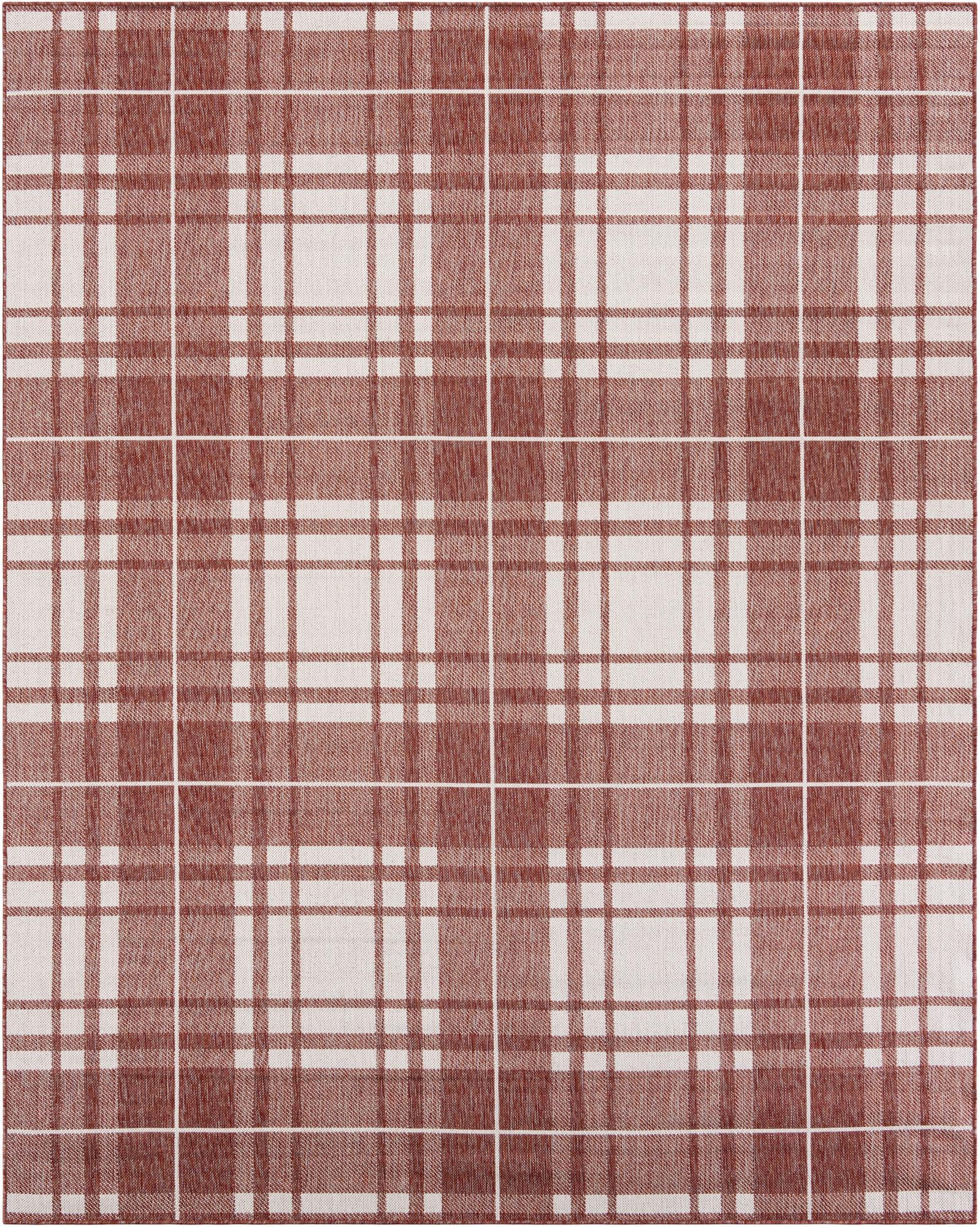 Maguire · Plaid Outdoor Rug, red