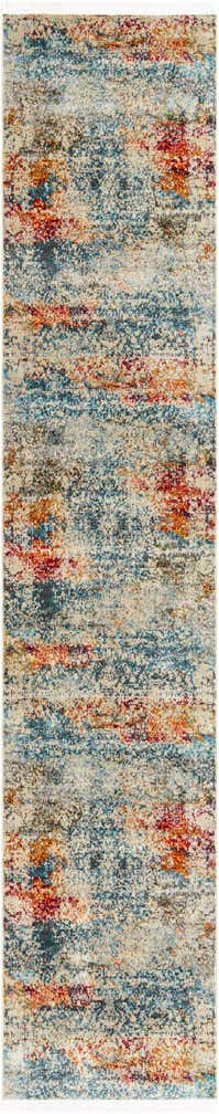 2' 7 x 13' Mallow · Distressed medallion rug, multicolor and cream