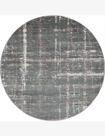 8' x 8' Maplewood · Abstract grid rug, gray and ivory