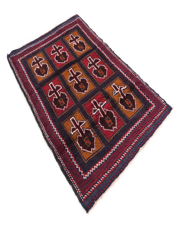 Detail image of 3' x 4' 4  Hand Knotted Balouch Persian Wool Rug