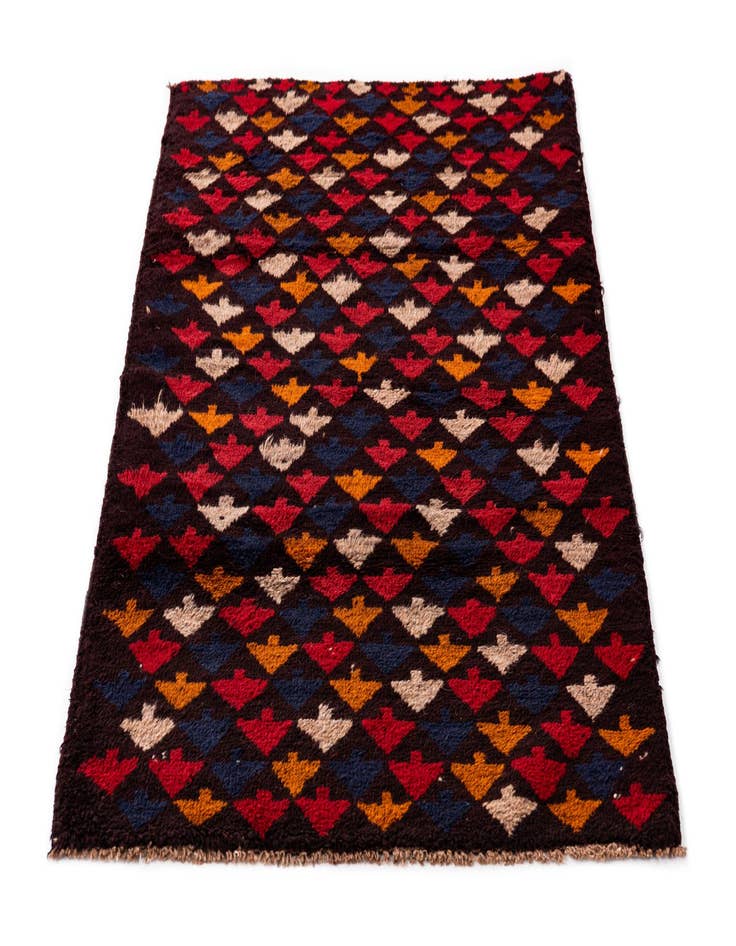 Detail image of 2' 9 x 4' 7 Hand Knotted Balouch Persian Wool Rug