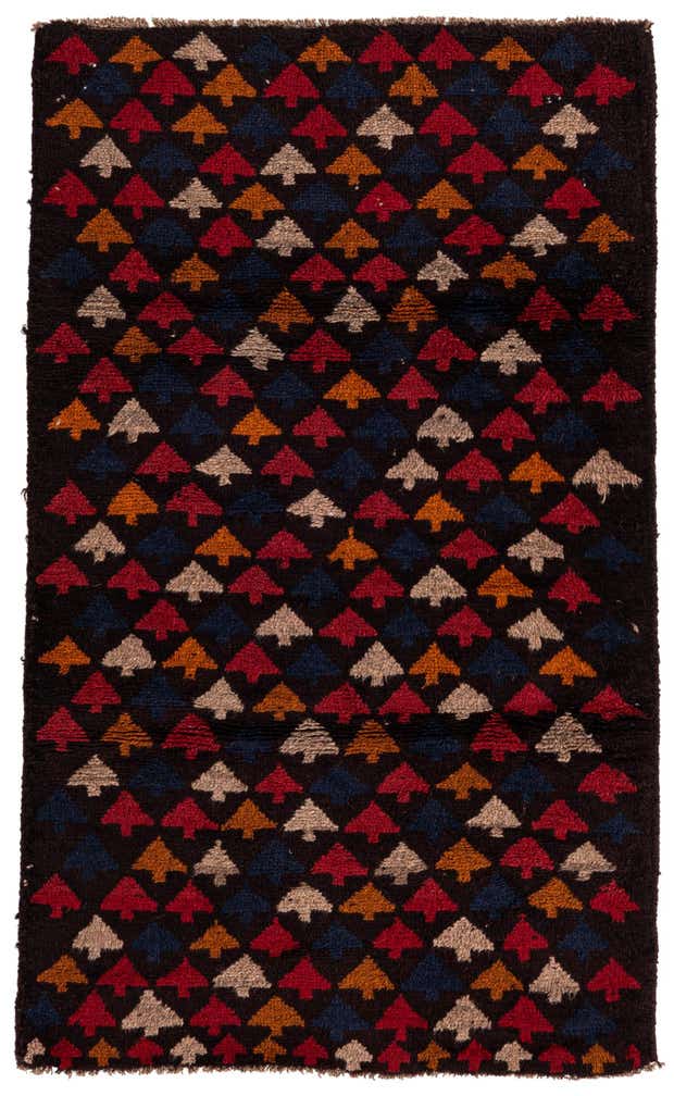2' 9 x 4' 7 Hand Knotted Balouch Persian Wool Rug