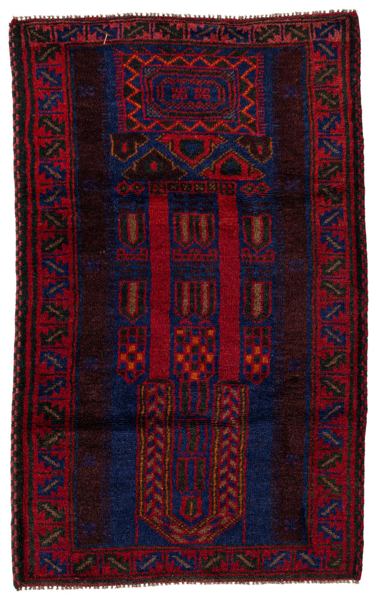 2' 10 x 4' 7 Hand Knotted Balouch Persian Wool Rug