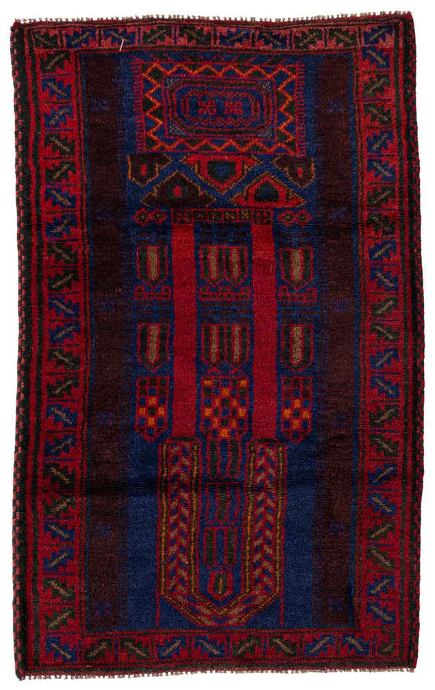 2' 10 x 4' 7 Hand Knotted Balouch Persian Wool Rug