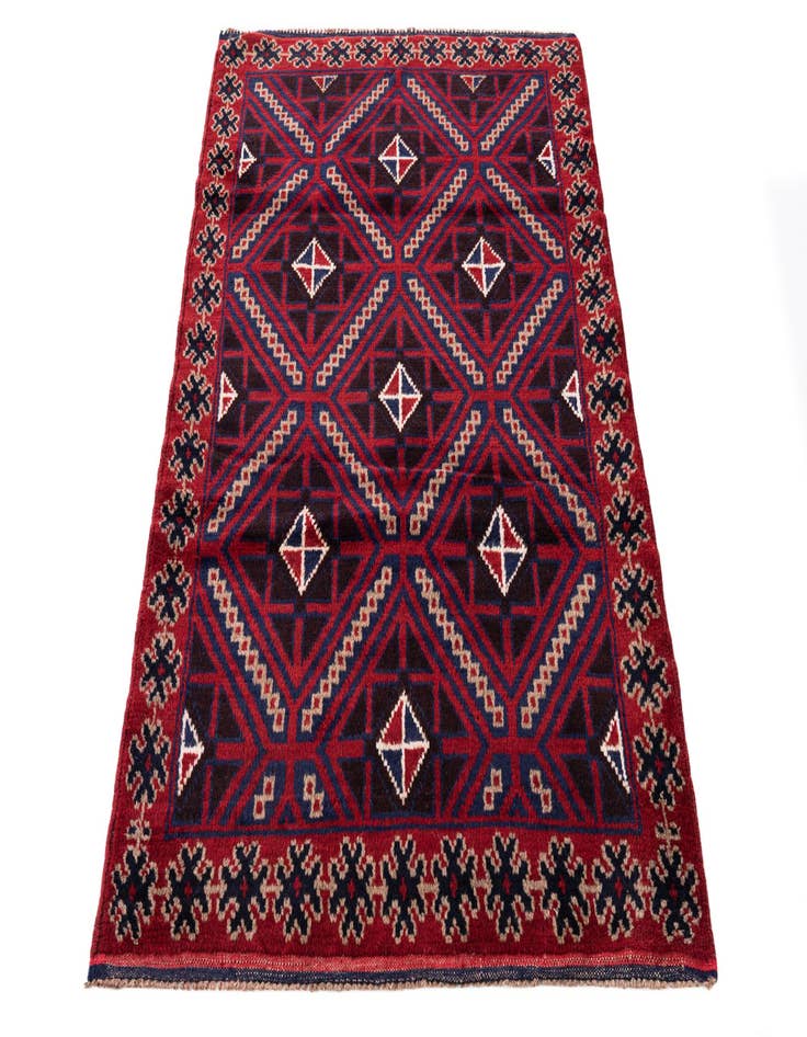 Detail image of 3' x 4' 9  Hand Knotted Balouch Persian Wool Rug